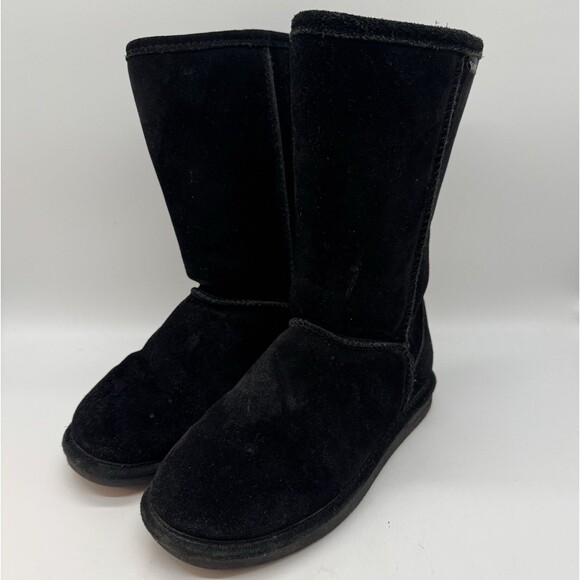 BearPaw Shoes - Bearpaw Emma Short Black Suede Boots Women's 6 Comfy Lined Winter Snow Shoes